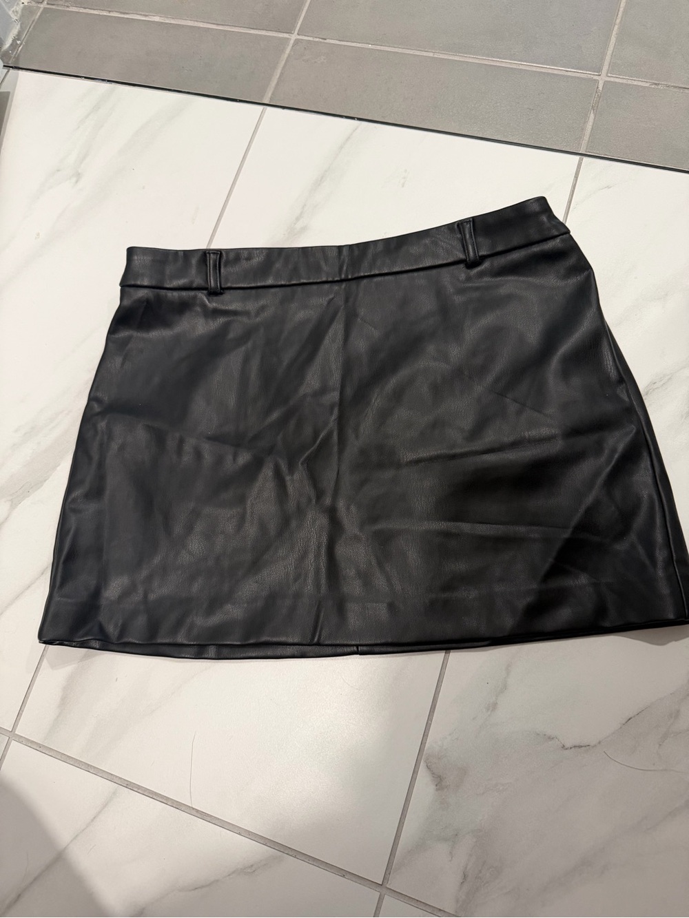 Zara Black Faux Leather Mini Skirt